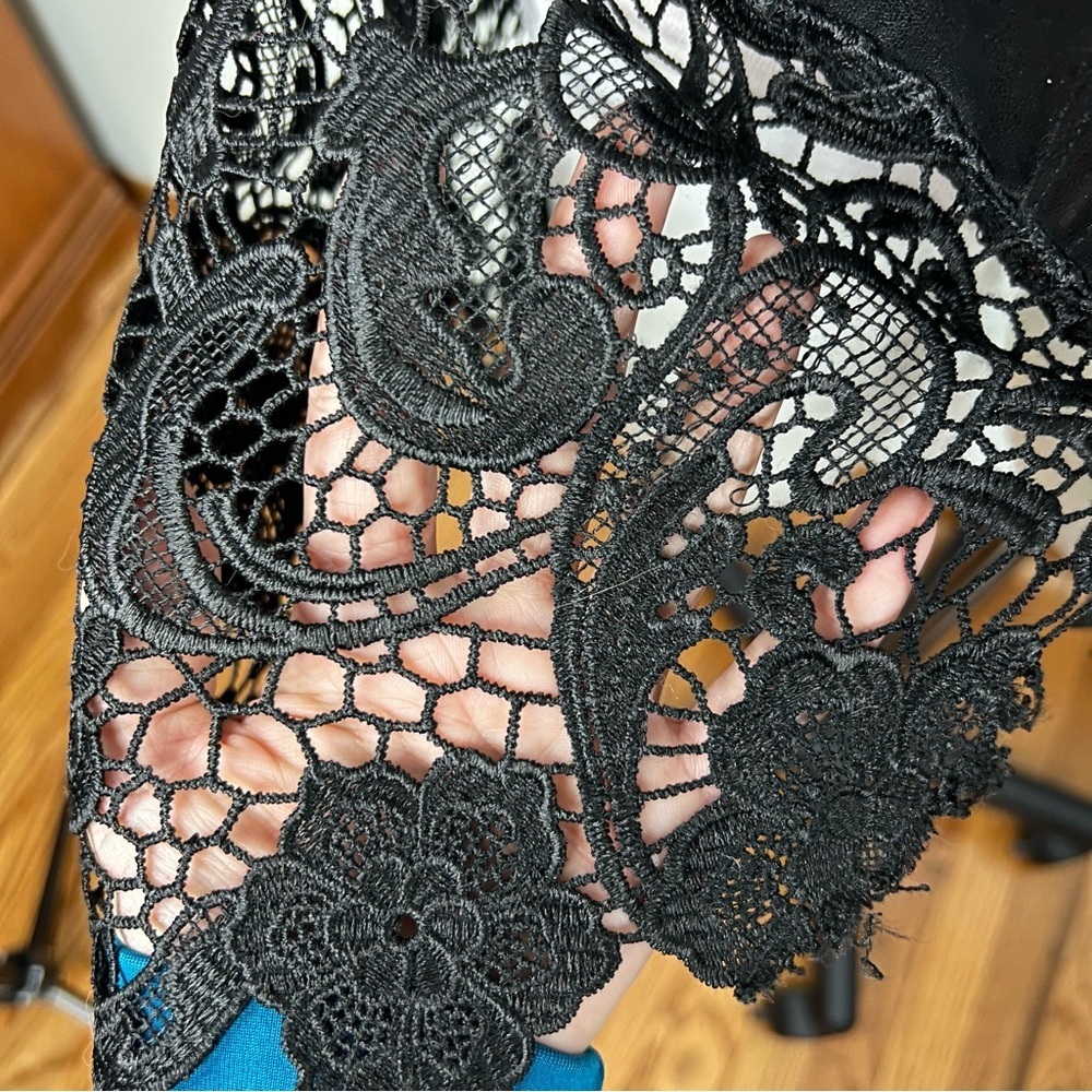 Dreamgirl Beyoncé Black Lace & Faux Leather Corset Bustier - Women’s Size 36 - Picture 7 of 13